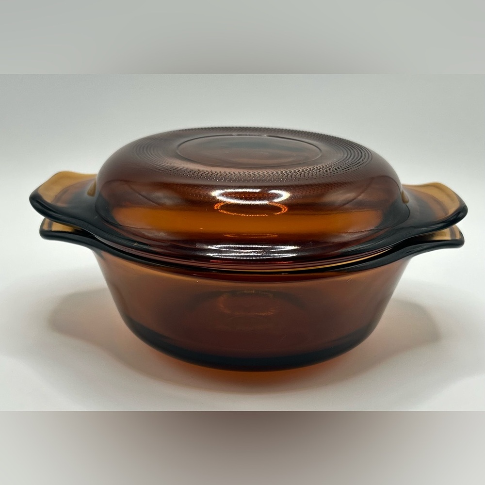 Vintage Anchor Hocking Fire King 12oz Amber Casserole Dish